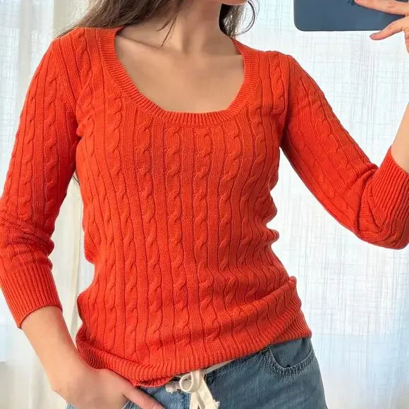 Vintage American Eagle Sweater Womens 100% Cotton Y2K 2009 Knit - Picture 2 of 7